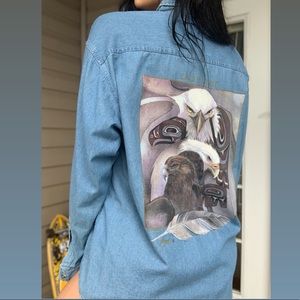 Vintage denim eagle button down